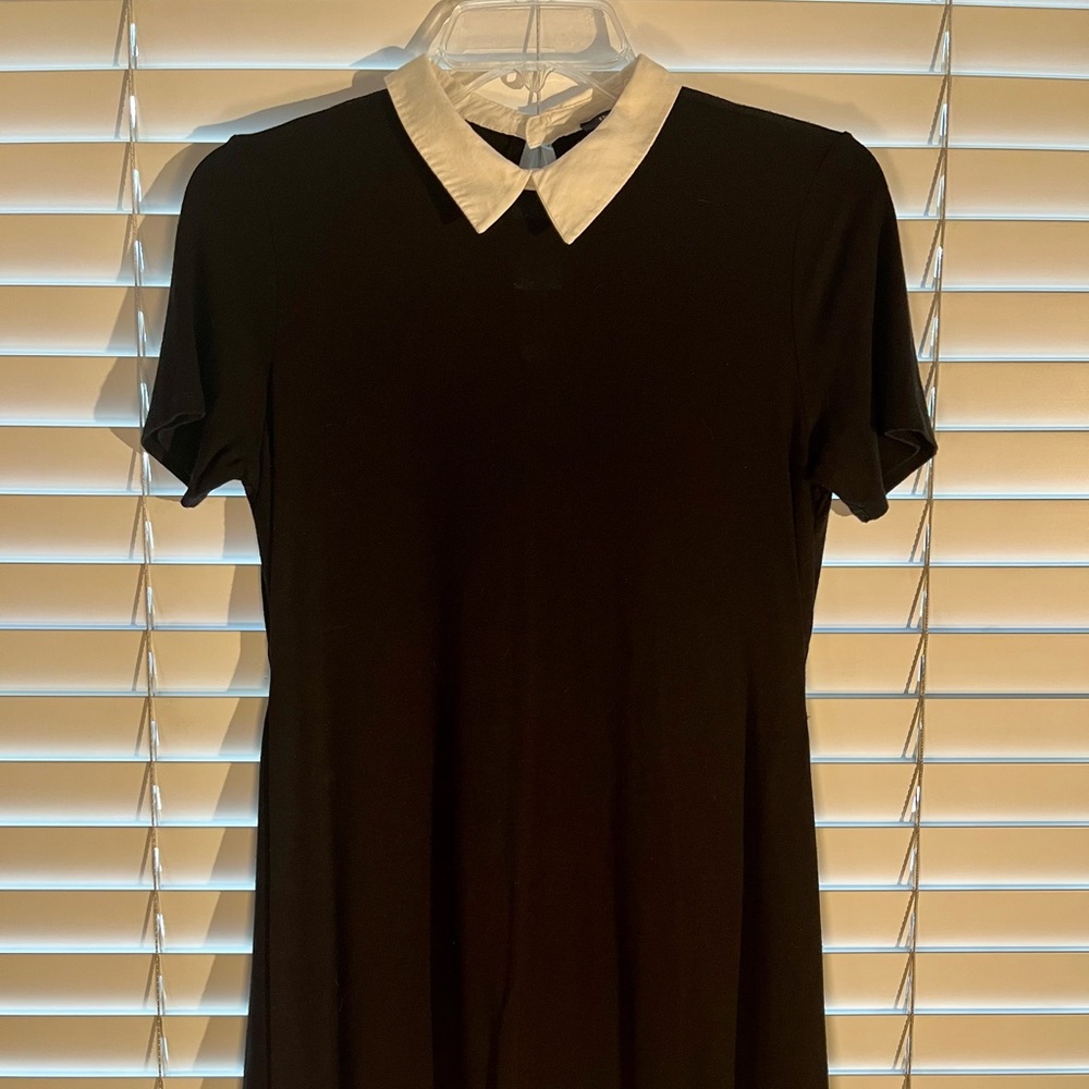 Black dress with white collar
